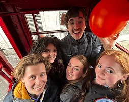 Company challenges - team taking selfie